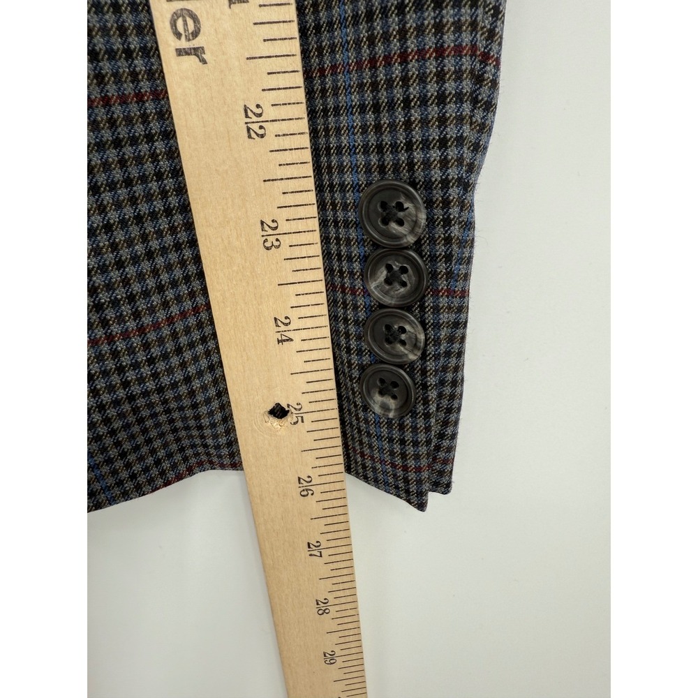 Joseph Abboud Sport Coat Mens 44L Blue‎ Gray Check Wool Blazer Jacket Made USA - Picture 9 of 11